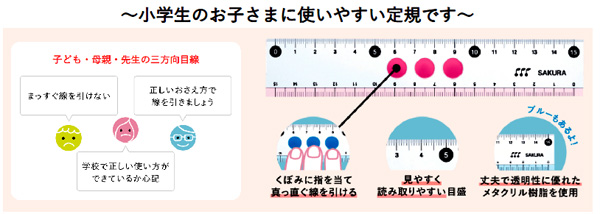 小学生文具　直線定規15cm